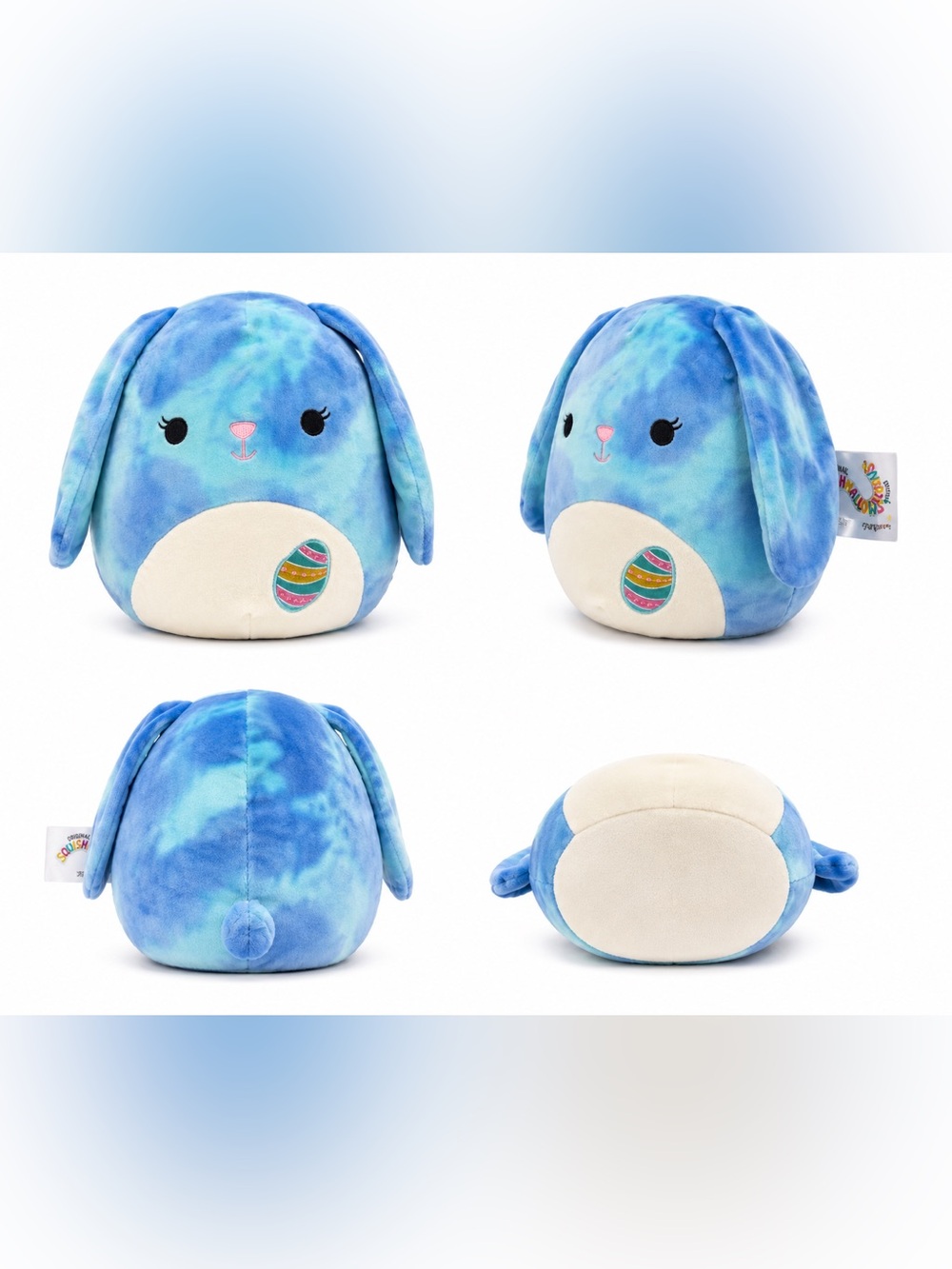 Blue Tie-Dye Bunny Plush Stuffed Animal - Soft Easter Bunny